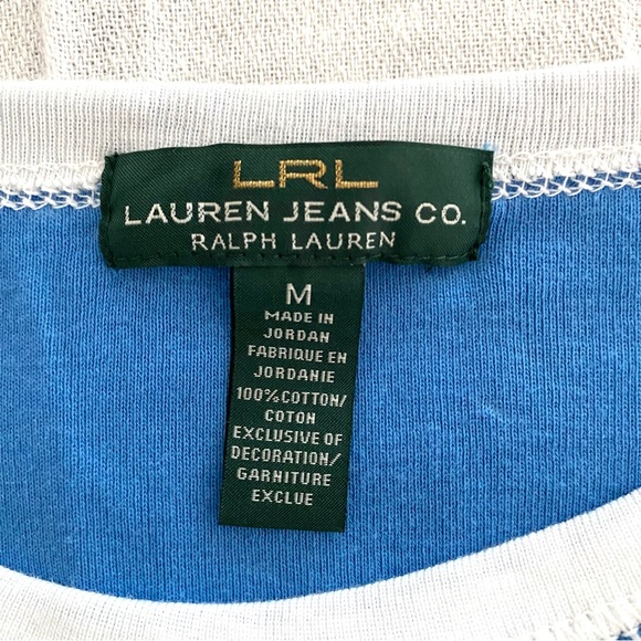 LRL Lauren Jean co blue knit top. SZ M. NWOT - Picture 8 of 9